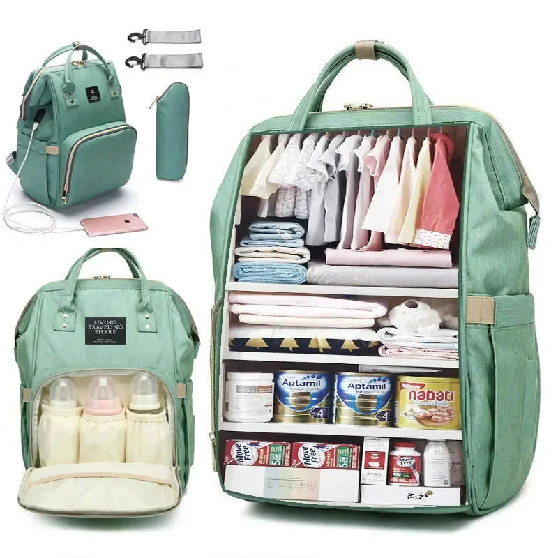 Mochila maternidade com entrada USB
