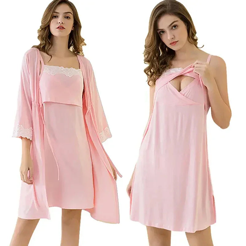 Pijamas maternidade com abertura para amamentação