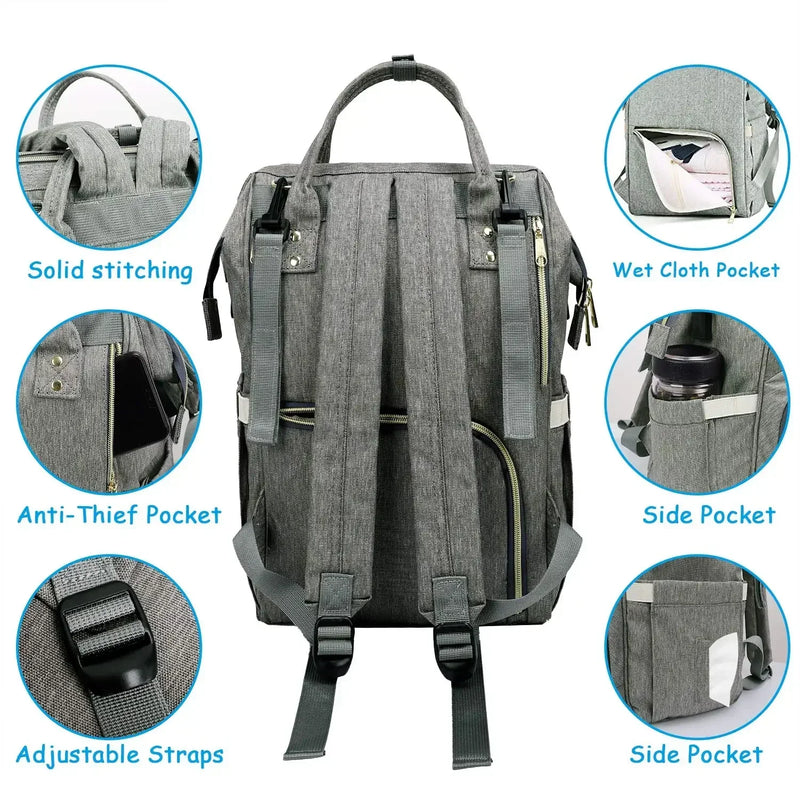 Mochila maternidade com entrada USB