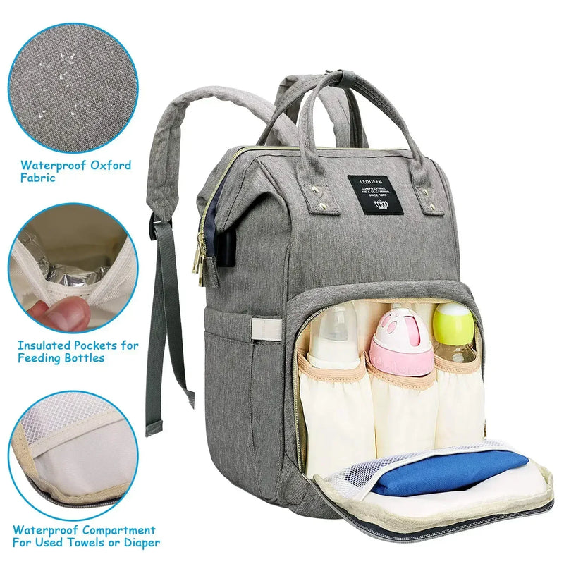 Mochila maternidade com entrada USB