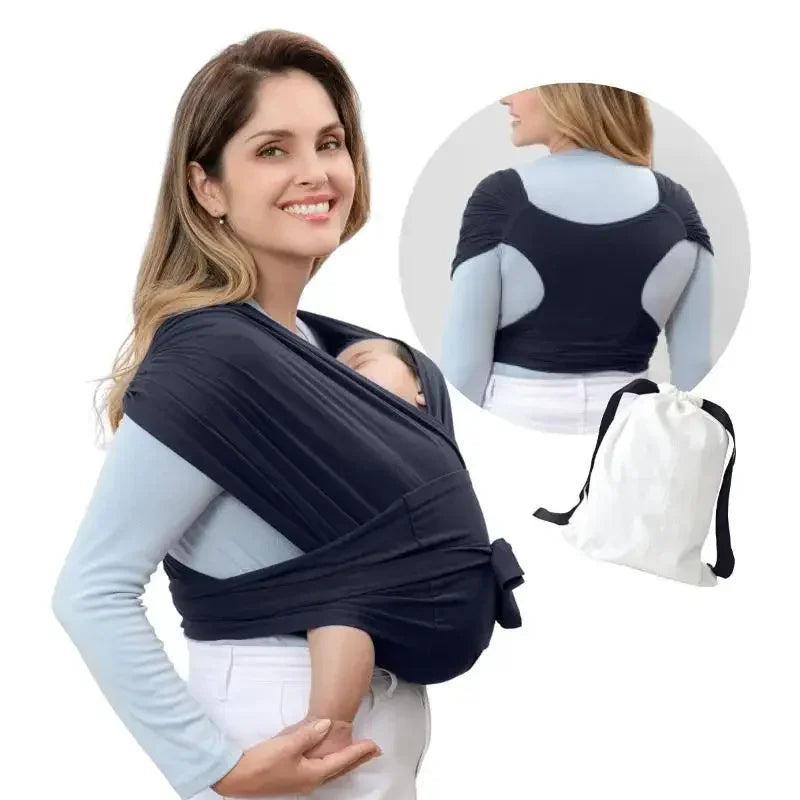 Sling ergonômico para recém-nascido.