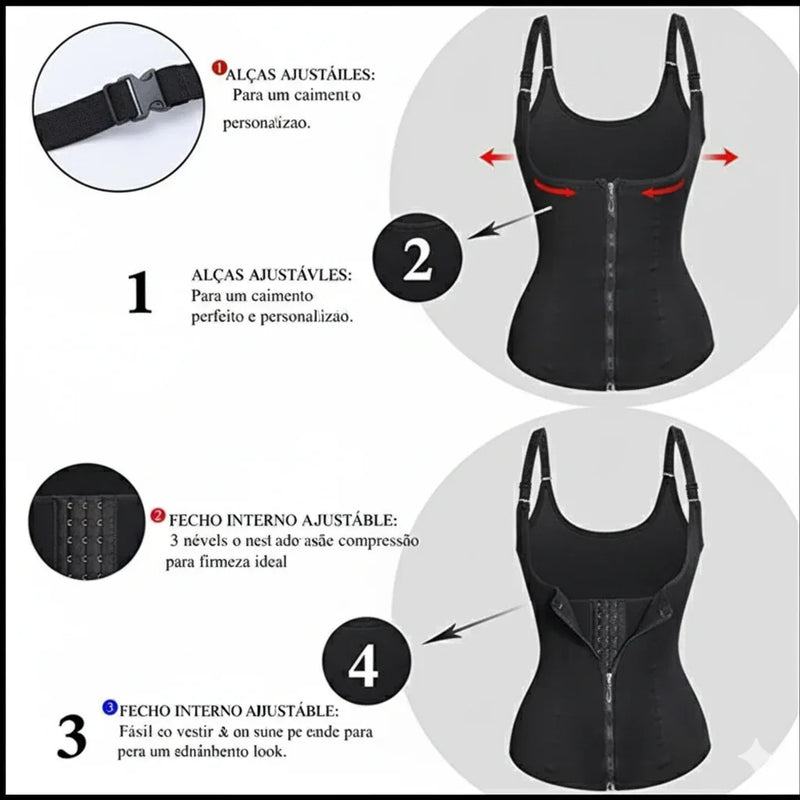 Cinta modeladora pós-parto com ajuste lateral